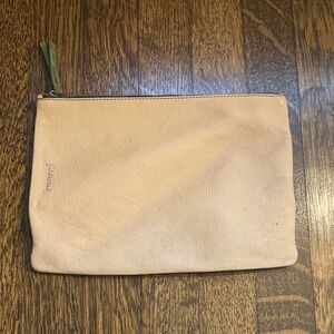 Merci Paris Tan Leather Pouch